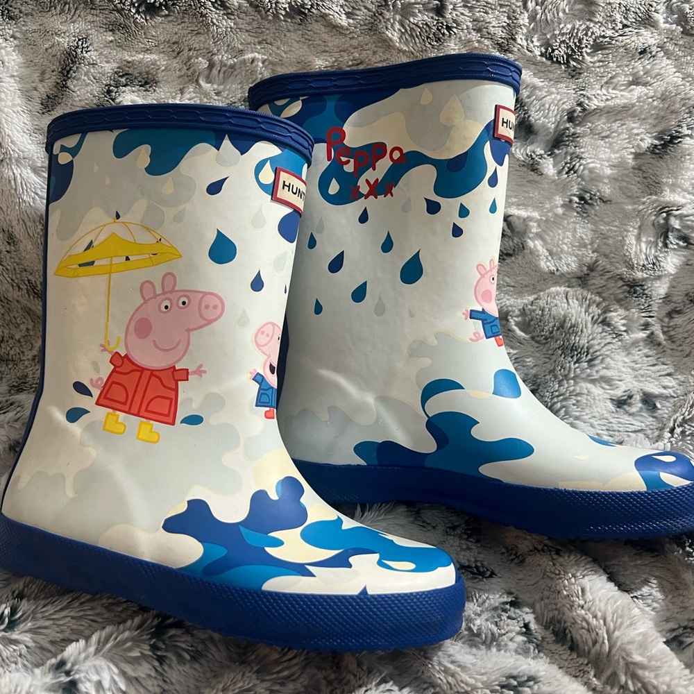 Hunter Kids' Cream Rain Boots